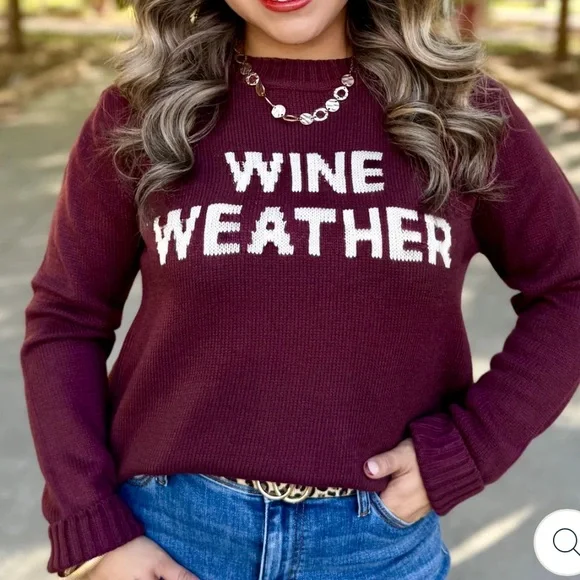 Wine Weather Burgundy Sweater medium. Panache design - Picture 1 of 4